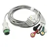 Compatible con Monitor Mairui T5 Línea Conductora de ECG Integrada 12 Pines Cinco Conductores Botón Estándar Americano