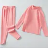 Pijama de Algodón Puro para Niños, Conjunto de Pantalón y Top de Otoño para Niños, Ropa Interior Térmica para Niños Tallas Mediana y Grande, Conjunto de Ropa Interior Térmica para Niñas para Invierno