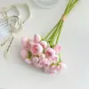 Mini pequeno botão de lótus orvalho flor artificial segurando flor decoração de casa rosa chá decoração de casamento decoração de flor adereços de foto