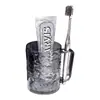Taza de lavado simple con patrón de glaciar de aspecto elegante para pareja, taza para cepillos de dientes, estudiante de dormitorio, nuevo vidrio transparente para la apertura escolar