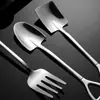Vajilla de acero inoxidable 304 grado alimenticio pala cuchara cuchara alto valor de color ensalada de frutas pastel postre helado