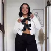 Abrigo largo con manga larga y cuentas de lazo 2023 AliExpress otoño e invierno nuevo cuello redondo estilo europeo y americano abrigo corto