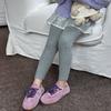 Pantalones para Niños Aimo Beibei Primavera y Otoño Alta Elasticidad Cómodos Algodón Fino Canalé Versátiles Color Sólido Leggings Ajustados