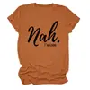 Não, estou bem Amazon Wish Site Independente Moda Casual Personalizada Camiseta Feminina Gola Redonda Manga Curta Exportação