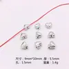 Acessórios de joias de liga DIY transfronteiriços 100 por pacote de contas soltas com contas material para pulseira colar Contas em formato de coração de prata Xizang