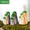 Adornos de micropaisaje de musgo, accesorios para botella ecológica, rocalla paisajística tricolor, planta suculenta en maceta, pequeños adornos