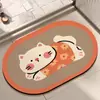 Alfombra de Piso Antideslizante Absorbente de Agua de Caucho Natural Linda de Mascota de Dibujos Animados Absorbe el Agua al Instante para Cocina, Baño y Alfombra de Habitación