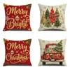 Fundas de almohada temáticas navideñas más vendidas a nivel transfronterizo: Árbol de Navidad, copo de nieve, camión y lindos diseños de caricaturas para cojines y almohadas de sala de estar