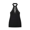 Comércio Exterior Atacadista Transfronteiriço 2026 Novo Verão Europeu e Americano Estilo Moda Sexy Costas Nuas Decote Halter Mini Vestido