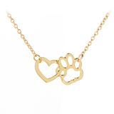 Collar con colgante de pata de perro en forma de corazón, joyería europea y americana 2017, de aleación, artículo popular de AliExpress.