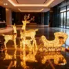 Decoração de Natal Boneco de Neve Rena de Natal Brilhante Cenário para Shopping Center Lobby de Hotel Enfeites Decorativos Grandes de Natal