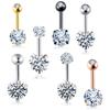 Vendas Diretas da Fábrica Novo Pequeno Piercing de Umbigo Moda Anel de Umbigo Redondo de Zircônia Aço Inoxidável Piercing de Corpo Ornamento de Umbigo