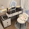 Nova penteadeira de luxo estilo nórdico para o quarto, armário de gavetas inteligente multifuncional minimalista moderno com mesa de maquiagem integrada