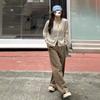 Otoño 2025 Nuevo Estilo Holgado Adelgazante Delgado de Manga Larga Cárdigan de Punto Estilo Coreano Suéter Casual Chaqueta Top para Mujer