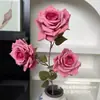 Flores artificiales, rosa Manta de 3 cabezas, para decoraciones de techo de salón de bodas, arreglos de pasillo, flores de seda y ambientación de escenas de hotel