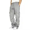 Pantalones casuales deportivos transfronterizos tobillo atado diseño personalizado multibolsillos encaje Verde Militar overol holgado para hombre