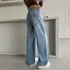Pantalones para Niñas Primavera y Otoño Jeans 2025 Nuevo Estilo Primavera de Moda Casual Sueltos Rectos de Pierna Ancha para Niños Mayores