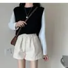 Calça casual estilo coreano para mulheres, outono e inverno 2026, nova calça de cintura alta emagrecedora de perna larga, shorts versáteis de couro PU para mulheres baixinhas