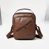 Bolso bandolera de cuero para hombre, bolso de hombro de negocios, bolsa simple para portátil de uso diario, bolso vintage para hombre, mochila ligera