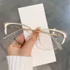 Nuevos Armazones Decorativos para Gafas Ojo de Gato Estilo Europeo y Americano para Mujer, Gafas Lisas Transfronterizas, Gafas Color Cambiante Antiluz Azul para Exportación