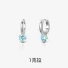 Aretes de Diamante Azul Marino Flotantes y Dinámicos Estilo Commuter, Clips para Orejas de Circonita Minimalistas y Elegantes, Aretes Sencillos y con Estilo para Mujer, Cobre