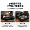 Cama de Arte em Couro Minimalista Italiana Preta Estofada de Chão Casal Moderna Simples Quarto Principal Luxo Discreto Cama de Casamento