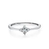 Anillo de Plata de Ley S925 con Diseño de Rombo Francés y Circonita para Mujer, Lujo Accesible y Diseño Sencillo, Anillo Apilable para Dedo Índice