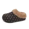 Pantuflas de Cobertura para la Cabeza Peludas con Lunares Casuales para Mujer, Otoño/Invierno, Para Exteriores, Suela Gruesa, Que Aumentan la Altura, Versátiles para el Día a Día, Medias Pantuflas, Zapatos Birkenstock