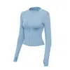 Jaqueta Esportiva para Corrida ao Ar Livre Roupas de Yoga Femininas Roupas Fitness Top Manga Longa Respirável Secagem Rápida Roupas Emagrecedoras e Afinando a Cintura