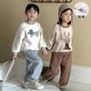 Trajes de Dibujos Animados de Otoño e Invierno para Niños y Niñas Forrados de Polar Deportivos y de Ocio Nuevas Sudaderas y Pantalones Gruesos Cálidos para Bebé