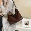 Bolso tote de gamuza de gran capacidad estilo bosque para mujer, nuevo y moderno 2026, bolso de hombro versátil de alta gama, bolso cruzado de moda