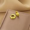 Aretes transfronterizos de acero de titanio que no se decoloran de Europa y Estados Unidos aretes Acero dorado oro rosa aretes de acero inoxidable joyería al por mayor