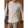 Camisa Clásica Americana de Hombre con Cuello y Textura de Canalé Vertical, Nuevo Estilo Primavera 2026, Casual Transpirable de Fácil Cuidado