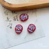 Copos de nieve de cristal checo vintage, girasoles, árbol de Navidad, hojas hechas a mano, trazado azul, material de accesorios para pulsera DIY