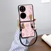 Sense Premium para Huawei pocket2 Anillo de Dibujos Animados Cuero Creativo Funda para Teléfono P50 Pocket Pantalla Plegable