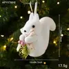 Nuevos adornos de árbol de Navidad de espuma blanca navideña, bolas de Navidad, colgantes de ardilla, copo de nieve y oso, decoraciones de ambiente navideño