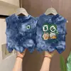 Camiseta sin mangas teñida anudada 100% algodón para niños y niñas 2026 Verano Chaleco Fresco y Elegante para Niños Mayores, Top Versátil a la Moda