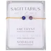 Pulsera Transfronteriza Nueva de Doce Constelaciones Combinación de Amatista y Piedra Lunar Pulsera de Cuentas Color Duradero Pulsera de Cadena Caja para Mujeres
