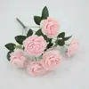 Simulação de peônia estrangeira 7 maços de rosas ocidentais flores de simulação de casamento parede de flores europeia arranjo de flores flores de seda flores artificiais atacado