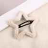 Horquilla de peluche con forma de estrella de cinco puntas para otoño e invierno, pinza para el flequillo, pinza lateral, linda chica, horquilla rota con forma de estrella, pinza inferior para manualidades
