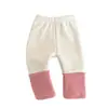 Leggings con Forro de Felpa Estilo Coreano Color Bebé Combinado Engrosados Pantalones Casuales Para Bebé con Trasero Grande Para Usar por Fuera Cálidos Pantalones Versátiles