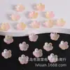 Flor Miniatura de Cinco Pétalos con Bordes Esmaltados, Base de Flor de Ciruelo Hecha a Mano 3D para Accesorios de Collares y Pulseras