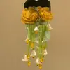 Pendientes de Borlas con Cuentas de Flores Coloridas Estilo Vacaciones de Verano, Dulce Estilo Bosque Nuevo Modelo 2026, Pendientes de Personalidad Frescos y Únicos