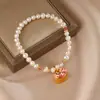 Pulseira de Pérolas Naturais para Mulheres, Luxo Acessível, Pingente de Cavalo de Troia Rosa de Alta Qualidade, Pulseira de Contas, Exquisite Pulseira Personalizada de Pedra Rosa