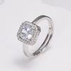 Anillo Abierto de Cobre con Circonita de Lujo Ligero Europeo y Americano Transfronterizo, Estilo Ins de Personalidad de Alto Nivel