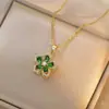 Collar para Mujer, Flor de Zirconia Morada de Moda, Nicho Nuevo Estilo Flor de Cinco Pétalos Europea y Americana, Collar Giratorio 360 grados