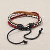 Pulsera europea y americana nueva retro tejida de piel de vaca personalizada para combinar con todo, accesorios de ropa, pulsera simple multicapa ajustable