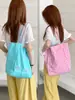 Bolso de Lona de Contraste de Color Fresco Doble Cara Gran Capacidad Bordado Bolso de Hombro de Alta Gama Bolso de Cuadros Dulce Bolso de estudiante para el día a día