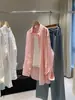 Elegante Camisa de Lino de Manga Larga para Mujer, Otoño Fina de Corte Holgado, Estilo Old Money, Blusa de Alta Gama con Protección Solar A5354