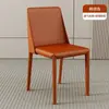 Cadeira de Jantar em Couro de Sela Casa Moderna Simples Italiana Leve Luxo Restaurante Cadeira Nórdica Minimalista Mesa de Jantar Cadeira Encosto Banco
